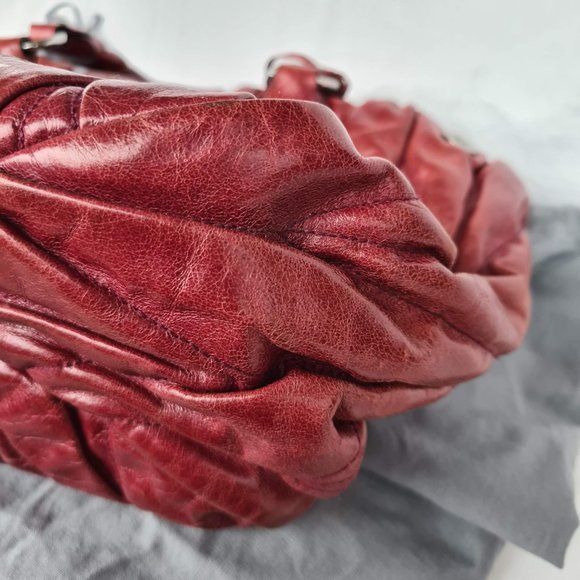 Miu Miu Matelassé Burgundy leather hobo handbag - Picture 13 of 15